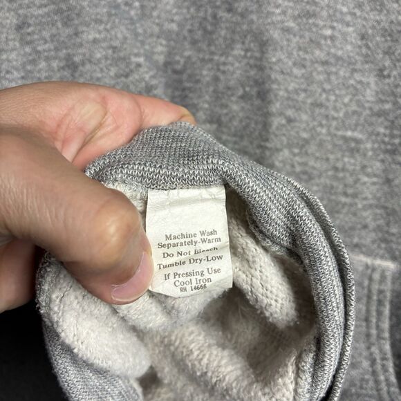 Vintage 70’s Heather Grey Hoodie Raglan Fleece Sweatshirt USA-made Men’s Large - Picture 5 of 14